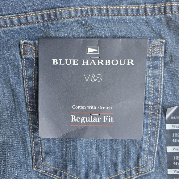 Blue Harbour Jeans Men Blue 40x31 Straight leg Regular Fit Medium Wash New - Picture 8 of 14